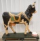 Large Hand Carved Wood Carousel Cow Purina Display