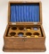 Vintage Poker Chip Set In Wood Travel Case