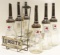 6 SOCONY Oil Bottles W/ Lubrite Carrier