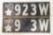 1913 Wisconsin 3 Digit Dealer License Plate Set