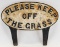 Vintage Cast Iron Keep Off The Grass Sign