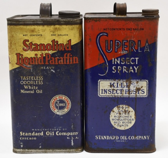 Lot Of 2 Early Standard Oil 1 Gallon Cans