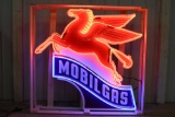 Large Mobilgas Pegasus Neon Advertising Sign