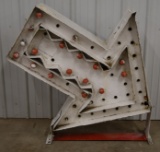 Large Vintage Advertising Metal Arrow With Lights