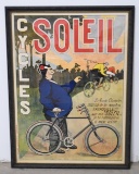 French Art Nouveau Soleil Cycles  Adv Poster