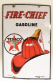 1941 Texaco Fire Chief Porcelain Pump Plate 8x12