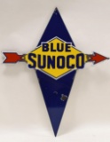 SSP Blue Sunoco Gas Pump Plate Advertising Sign