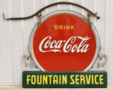 Scarce Large DSP Coca-Cola Fountain Service Sign