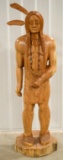 Large Hand Carved Cigar Store Indian