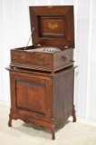 Regina Raise Lid Music box with Base Cabinet