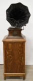 Victor VIII Berliner Gramophone w/ base cabinet