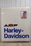 Large Vintage AMF Harley Davidson Plastic Adv Sign