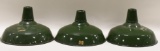 Lot Of 3 Vintage Green Porcelain Lamp Shades