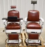 Par Of Vintage Koken Hydraulic Barber Chairs