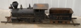 Large Folk Art Metal Locomotive w Tender