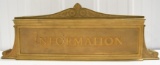 Vintage Ornate Brass Information Top