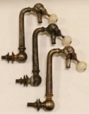 (3) Antique Brass & Copper Beer Tap Pulls