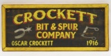 Wood Crockett Bit & Spur Co. Advertising Sign