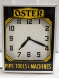 Vintage Oster Pipe Tools Lighted Advertisign Clock