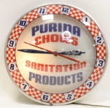 Double Bubble Purina Chows Lighted Adv Clock