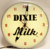 Dixie Milk Lighted Advertising Clock