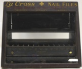 Vintage La Cross Nail Files Store Display Cabinet