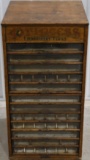 Early Princess Embroidery Floss Oak Spool Cabinet