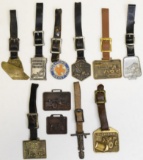 Lot Of 11 Vintage Heavy Machinery Watch Fobs