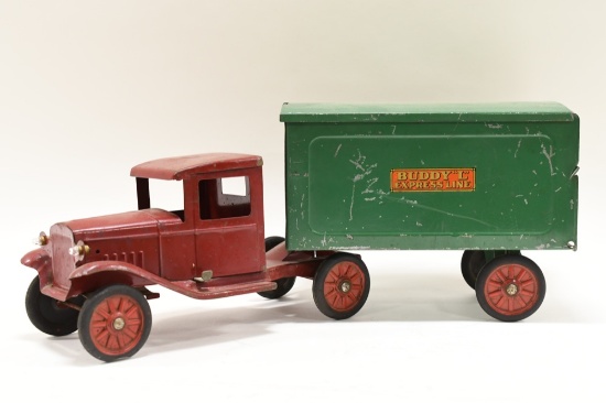 Buddy L Express Line Trailer Truck With Headlights