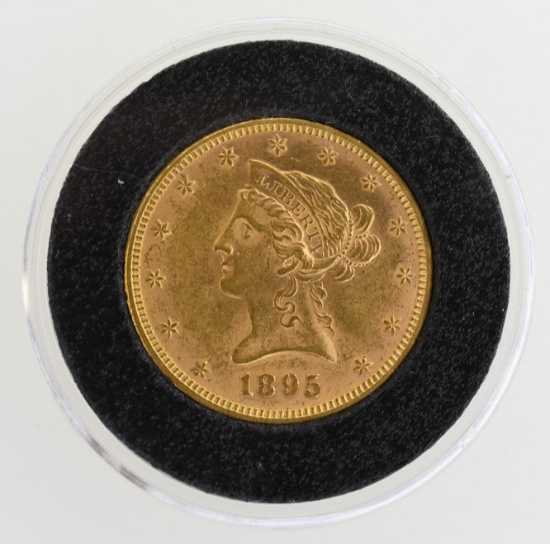 1895 $10 Gold Liberty Head Coin AU/BU