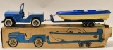 Tonka Jeep Runabout with Boat and Trailer No. 2516