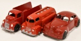 (3) Slik-Toys Tanker Truck, Delivery Truck, & Car