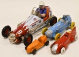 Lot of Tin, Rubber, and Metal Racer Cars