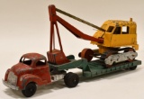 Hubley Semi Truck w/ Lowboy and Steam Shovel