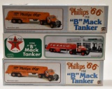 2 Phillips 66 and Texaco 1958 B Mack Tanker Truck