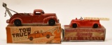 Hubley Kiddie Toy Tow Truck and Fire Engine