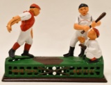 Mechanical Cast Iron Hometown Batery Baseball Bank