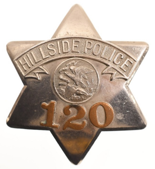 Obsolete Hillside Illinois Police Pie Plate Badge