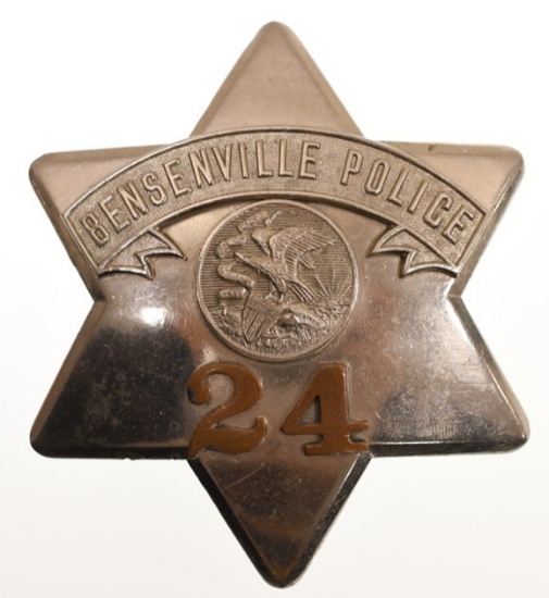 Obsolete Bensenville Police Pie Plate Badge