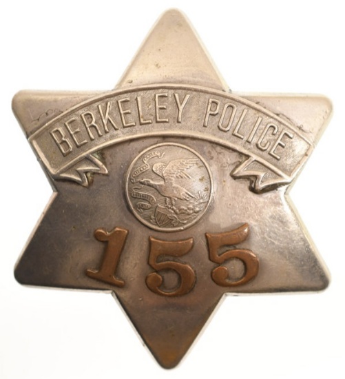 Obsolete Berkeley Police Pie Plate Badge No.155