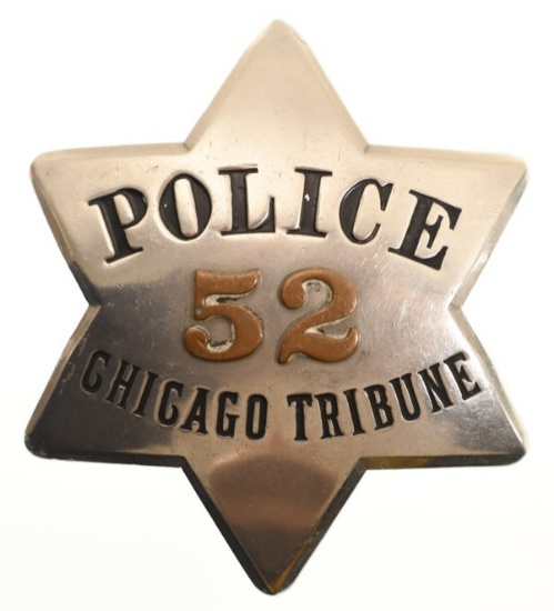 Obsolete Chicago Tribune Police Pie Plate Badge