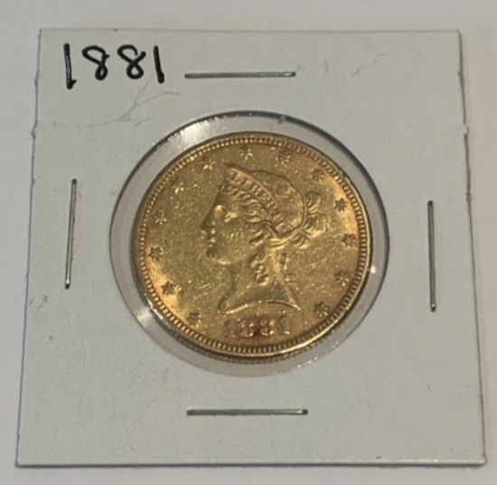 1881 $10 Gold Liberty Eagle