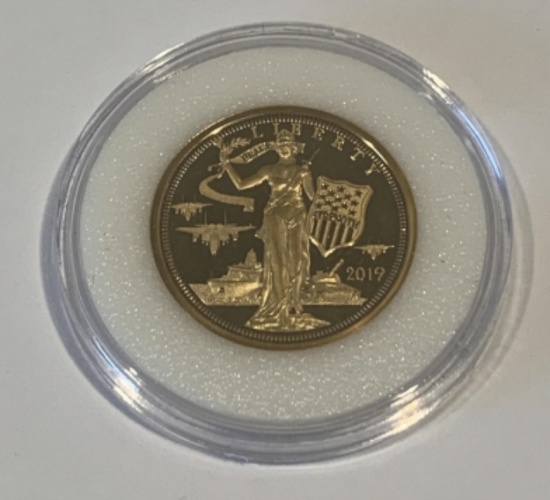 2019 Cook Island $25 1/2 oz .24 Pure Gold Coin