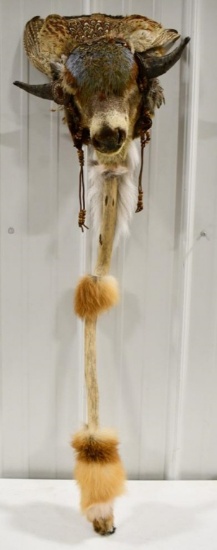 Native American Inspired Medicine Stick Deer Head