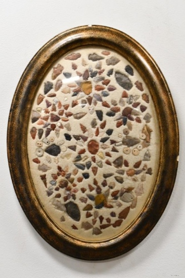 Framed Collection Of Native American Artifacts