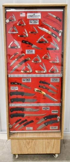 Vintage Schrade Cutlery Knife Display Cabinet Full