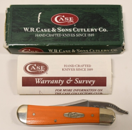 Case XX Orange Russlock Folding Knife No. 101953L