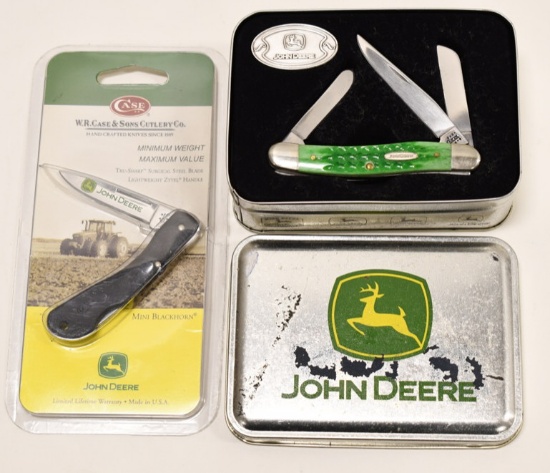 (2) Case XX John Deere Edition Folding Knives