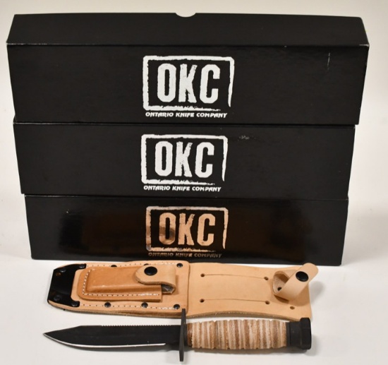 (3) OKC 499 Modified Survival Knives W/ Sheaths