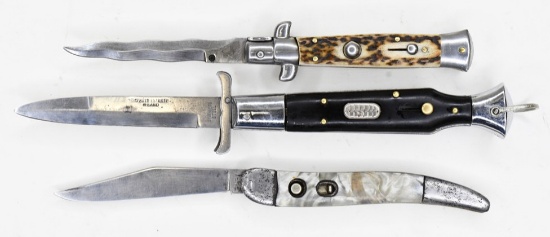 Lot Of 3 Vintage Switchblade Knives